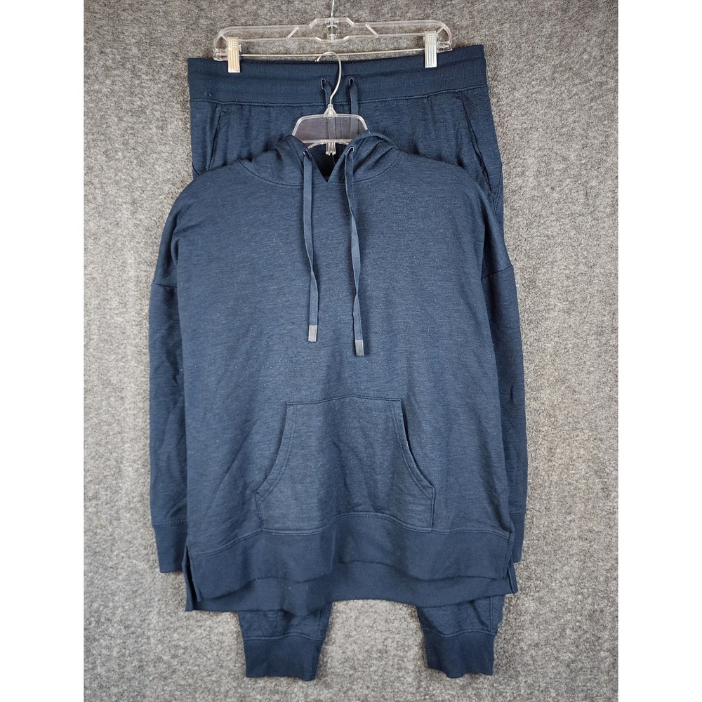 Athletic Works Tracksuit Mens XL Blue Heathered Hoodie Jogger Set EUC